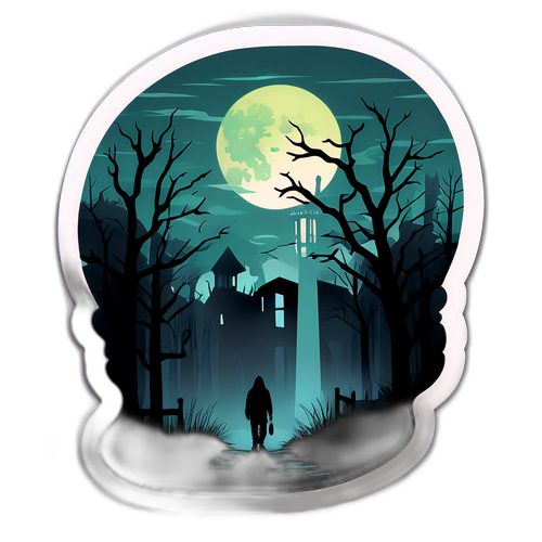 Una scena notturna nebbiosa inquietante