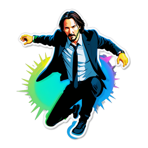 Keanu Reeves i Action-Pose