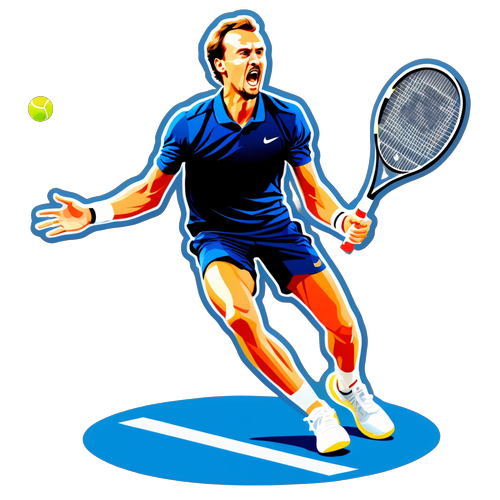 Illustration de Daniil Medvedev en action