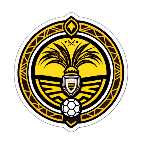 Sticker Damac vs Al-Ittihad dengan Elemen Gurun dan Motif Bola Sepak
