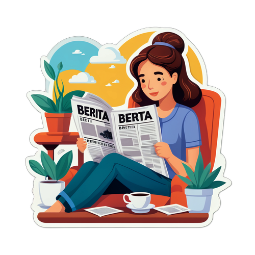 Perempuan Pikir Membaca Koran