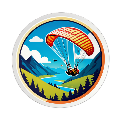 Ilustração Estilizada do Site de Paragliding em Boituva