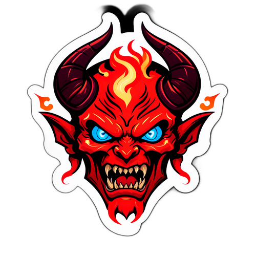 Sticker cu demon stilizat inspirat din "Diablo"