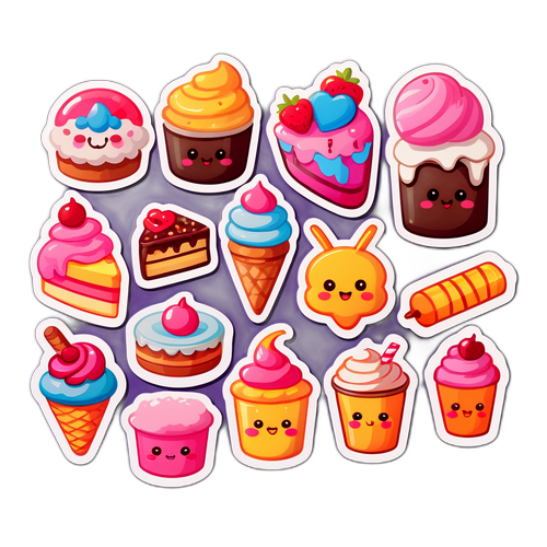 สติกเกอร์ของหวานน่ารัก