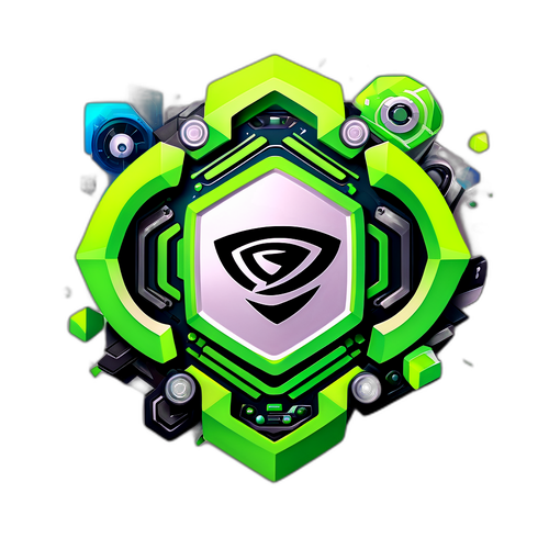 Логотип Nvidia в динамичном 3D-стиле