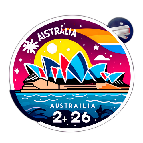 Makulay na Sticker para sa Piyesta ng Australya 2026
