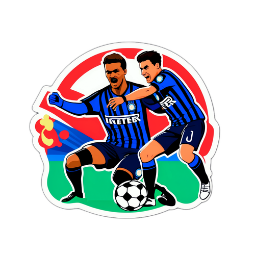 Samolepka na téma fotbalového utkání mezi Interem a Bolognou