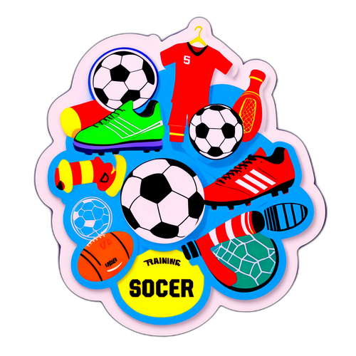 Színes matrica a foci edzésről