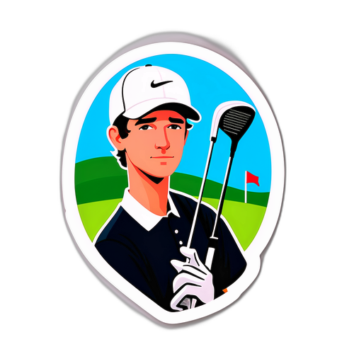 Minimalist Portret Luke’a Littlera z ulubionym sprzętem golfowym