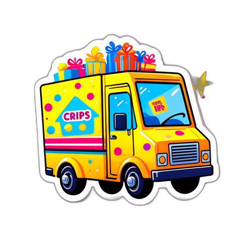 Masayang Sticker ng Delivery Truck