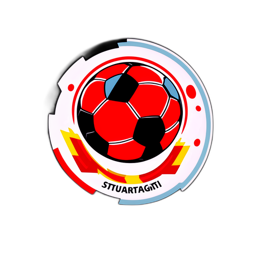 Дизайн стикера с футбольным мячом