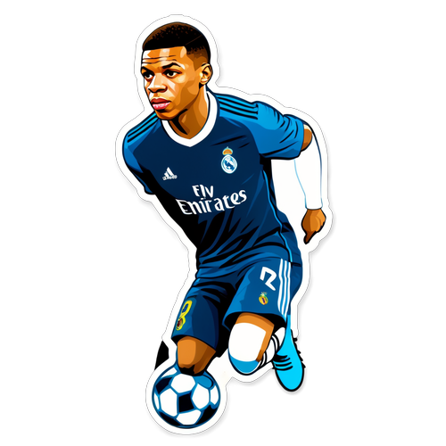 Graffiti Spectacular: Kylian Mbappé Dribbles Through a Dream in Real Madrid Colors!