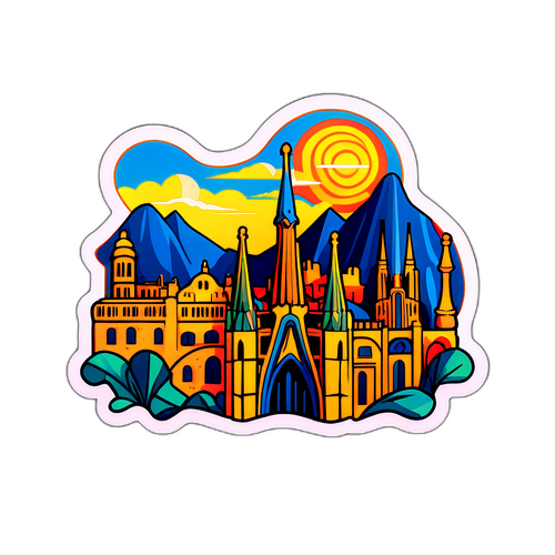 Barcelona Skyline Sticker