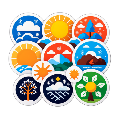 季節變化天氣貼紙