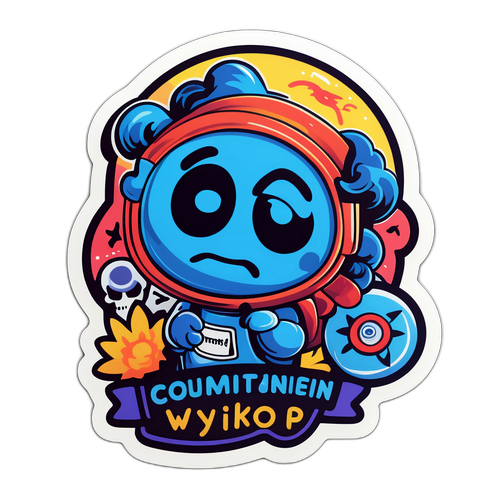 Sticker w stylu Wykop z elementami memowymi