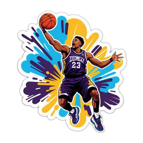 Isang Aksyon na Shot ni Jahmai Mashack na Nagda-dunk ng Basketball
