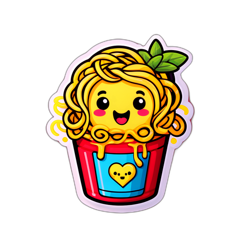 マカロニペンとスパゲッティにインスパイアされたかわいいキャラクターのデザイン