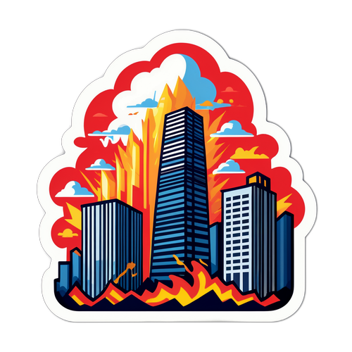 भूकंप का चित्रण स्टिकर