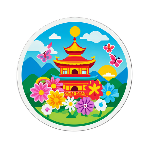 春季节日聚会贴纸