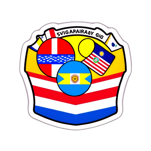 Autocollant sur le thème du Paraguay et de l'Uruguay