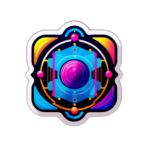 미래적 배경의 스티커