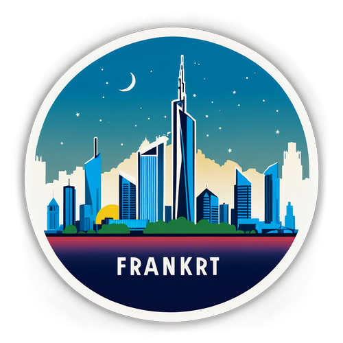 Aufkleber von Frankfurt mit Skyline-Illustration