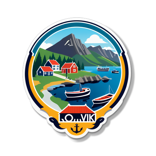 Rørvik Postkort Klistremerke