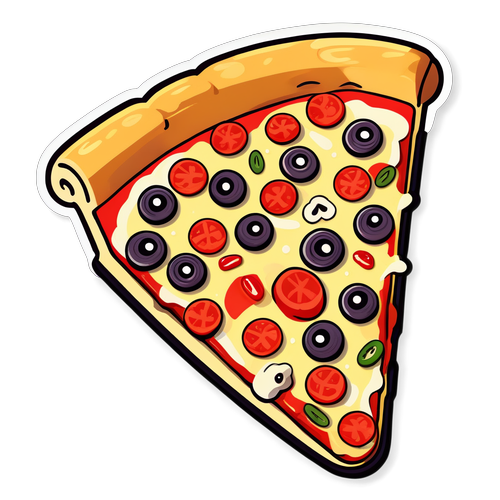 Pizzaälskare! Färgglad Doodle-slice med Lekfulla Toppings Kommer Få Ditt Hjärta att Slå!