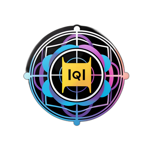 아이온큐 로고와 양자 컴퓨터 디자인 스티커