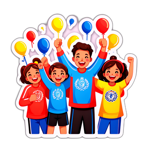 Family Cheering at a Match Sticker
