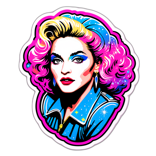 Retroinspirerad klistermärke av Madonna i 80-talsstil