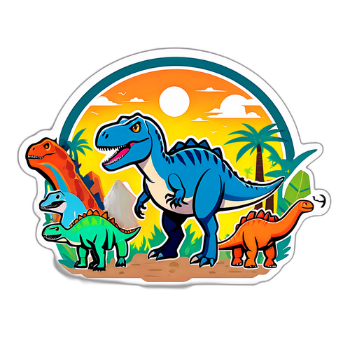 Sticker met dinosaurussen uit Jurassic World