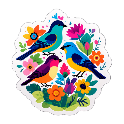 Наклейка про позитивність з природнимиMotivami