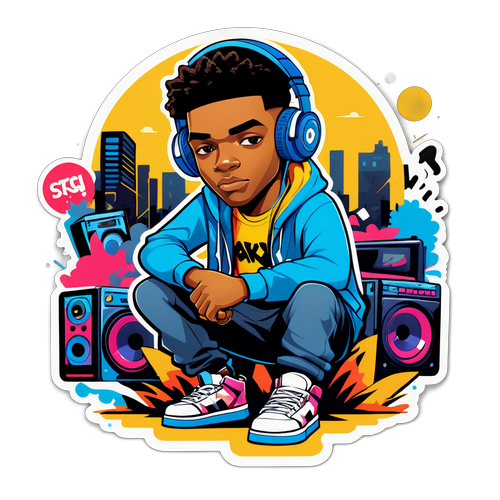 Urban Hip-Hop Character Sticker