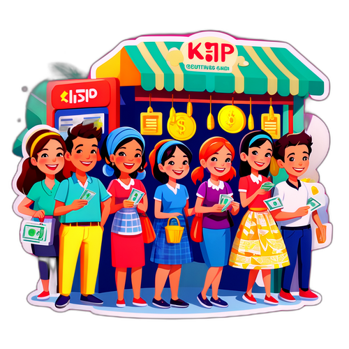 Antrian KJP di Pasar Berwarna