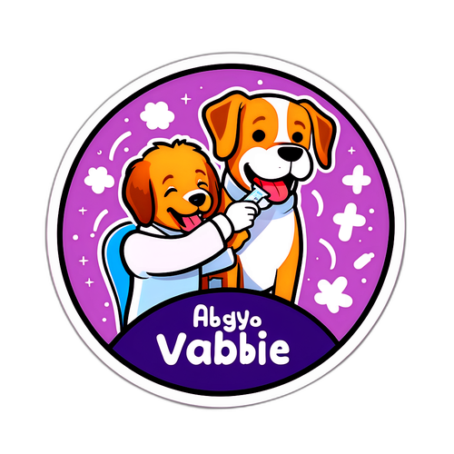 एक मजेदार कार्टून-शैली का कुत्ते का स्टिकर