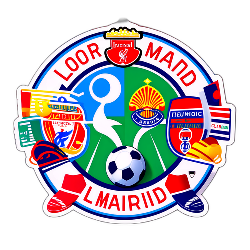 Яскравий дизайн з логотипами Ліверпуля та Реала Мадрид