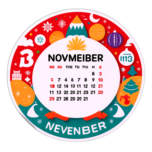 Stiker Reflektif Kalender 13 November