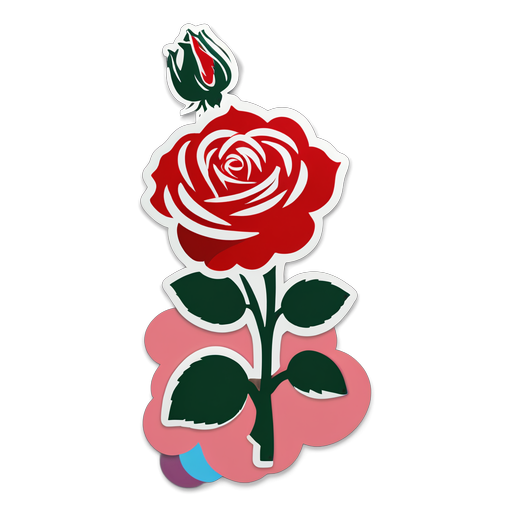 Unleash Your Emotions with This Stunning Red Rose Sticker! Perfect for Love and Beauty!