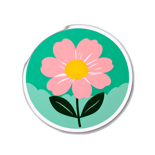 Minimalist naklejka z kwiatem margaretki