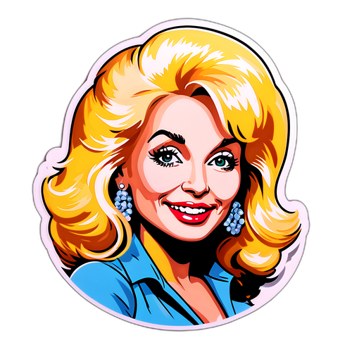 Retro sticker af Dolly Parton