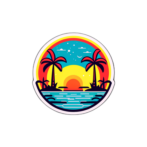 Retro ve Modern Tarzda Oulai Teması Sticker Tasarımı