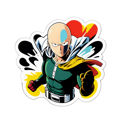 Креативная наклейка с моментами из One Punch Man