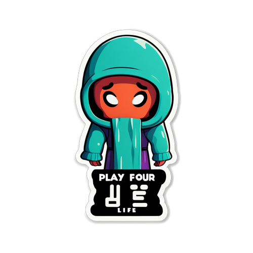 Sticker met iconische scène uit Squid Game