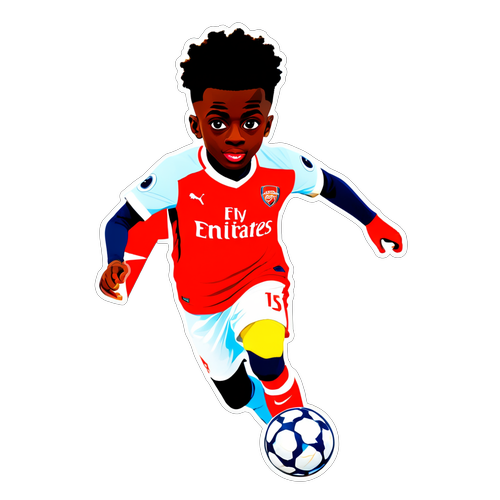 Bukayo Saka Sticker med Arsenal Färger