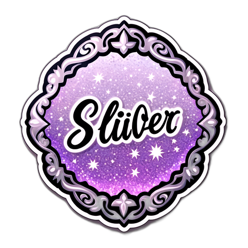 Silber Sticker mit Glitzerelementen