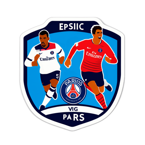Sticker cu echipele de fotbal Sporting și PSG pe teren