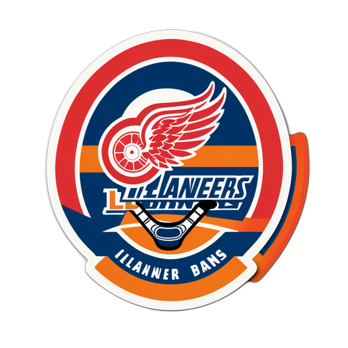 Vintage-Style Islanders and Red Wings Sticker