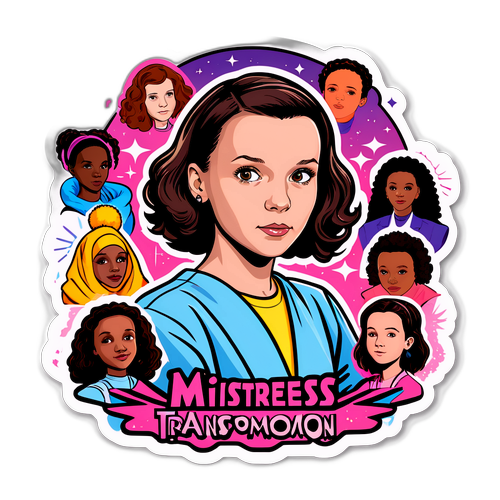 Sticker met Millie Bobby Brown als Meesteres van Transformatie