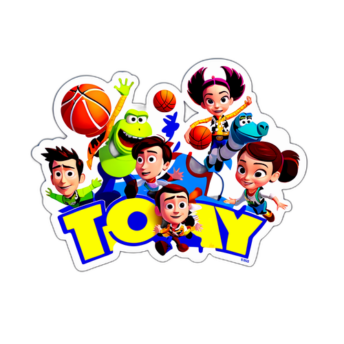 Mga Karakter mula sa Toy Story 5 na Nagsasagawa ng Laro ng Basketball